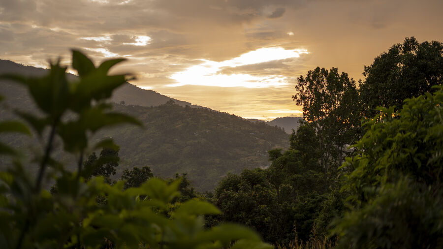 Sunset over the Nuwakot hills