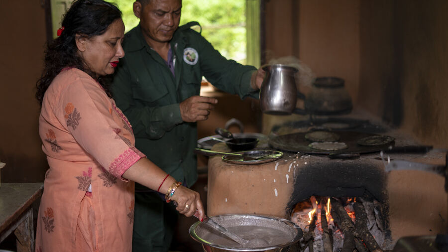 Guests and the farm team