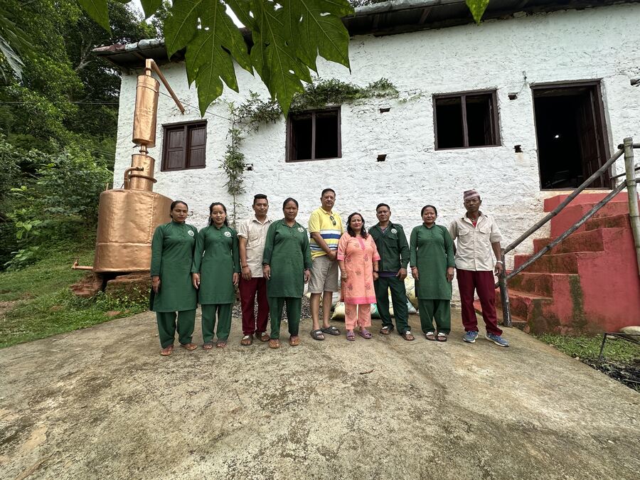 Guests and the farm team