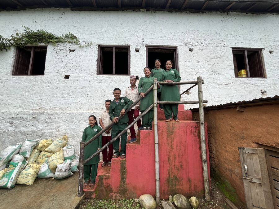 Guests and the farm team