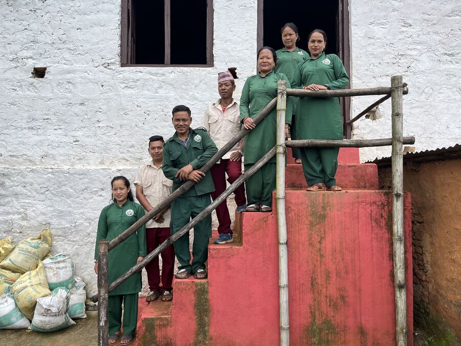 Guests and the farm team